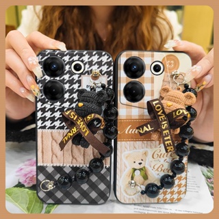 cute phone case Phone Case For Tecno Camon20 Pro 5G/CK8n protective case Dirt-resistant Cartoon Anti-knock Bear bracelet