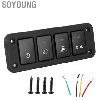 Soyoung 4 Gang Switch Panel Push Button for DRL  Driving Recorder Fog Lamp 12-24V Fit Camry/Yaris/Highlander Car Interior