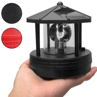 LED Solar Lighthouse Lawn Light Rotating Street Light Waterproof White Light