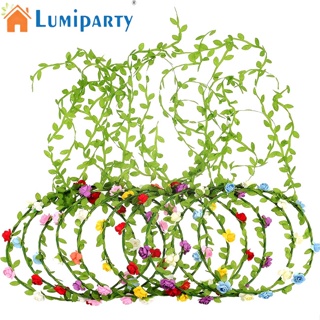 Lumiparty พวงหรีดคาดศีรษะ ลายดอกไม้ ใบไม้ มงกุฎเจ้าสาว สําหรับงานแต่งงาน งานเทศกาล 10 ชิ้น