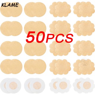 Klame แผ่นสติกเกอร์แปะหน้าอก ลายดอกไม้ 6 ซม. มองไม่เห็น สําหรับผู้หญิง 10 ชิ้น 50 ชิ้น KLM831