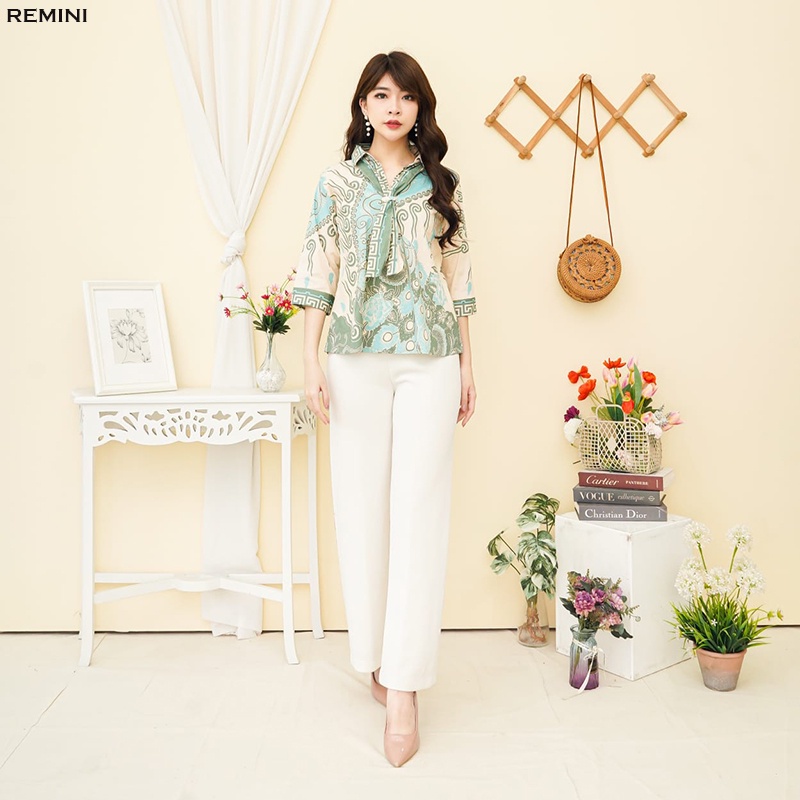 Remini เสื้อบาติกแขนยาวกิโมโนผู้หญิง