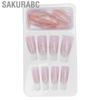 Sakurabc False Nail  Full Coverage Unique Elegant Non Toxic Odorless Colored Tip for Weddings Daily Life Dance Parties