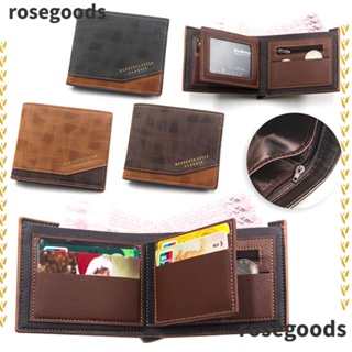 Rosegoods1 กระเป๋าสตางค์ กระเป๋าใส่บัตรเครดิต พิมพ์ลาย สีทอง สําหรับผู้ชาย