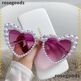 Rosegoods1 แว่นกันแดด รูปหัวใจ เทรนด์ วิบวับ แว่นตาเฉดสี