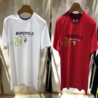 Bhpc เสื้อยืดลําลอง แขนสั้น ผ้าฝ้าย คอกลม ทรงหลวม สีดํา แฟชั่นฤดูร้อน สําหรับผู้ชาย และผู้หญิง