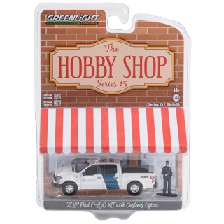 Greenlight 1/64 The Hobby Shop Series 15 - 2018 Ford F-150 XLT with customer Officer 97150-F