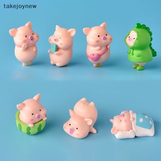 [takejoynew] โมเดลฟิกเกอร์ รูปปั้นการ์ตูนหมู ขนาดเล็ก ของเล่นสําหรับเด็ก 7 ชิ้น ต่อชุด KLB