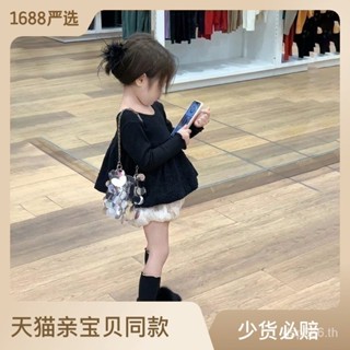 Childrens clothing 2023 girls autumn new childrens top doll shirt Western style Cork pants spring and autumn Korean style two-piece set NQFW