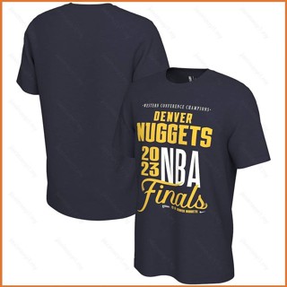 Fb เสื้อยืดแขนสั้น พิมพ์ลาย NBA Playoffs Denver Nuggets Finals สีกรมท่า พลัสไซซ์ 2023