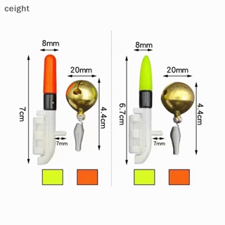 [ceight] คันเบ็ดตกปลาอิเล็กทรอนิกส์ พร้อมกระดิ่งไฟ LED กันน้ํา ถอดออกได้ 1 ชุด