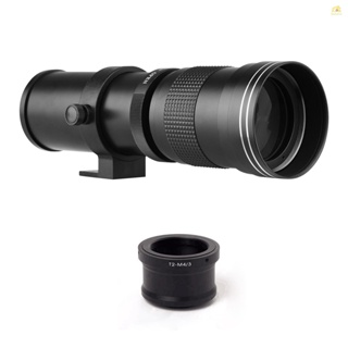 Banana_pie เลนส์ซูมกล้อง MF Super Telephoto F/8.3-16 เมาท์ T2 420-800 มม. พร้อมแหวนอะแดปเตอร์ M4/3 เมาท์เกลียว 1/4 แบบเปลี่ยน สําหรับ Panasonic G9 GH5 II GX7 GX8 GX9 GX850 G90 G91 G95