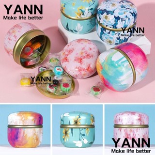 Yann1 กระปุกเหล็ก ขนาดเล็ก แบบพกพา สีสันสดใส สําหรับใส่ขนมขบเคี้ยว ชา เทียน