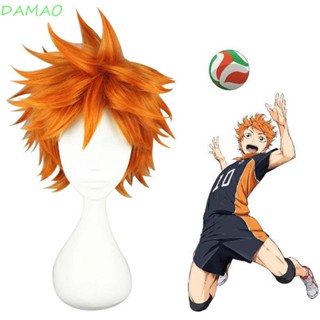 Damao Haikyuu วิกผมคอสเพลย์ ผมสังเคราะห์ สีส้ม สีทอง