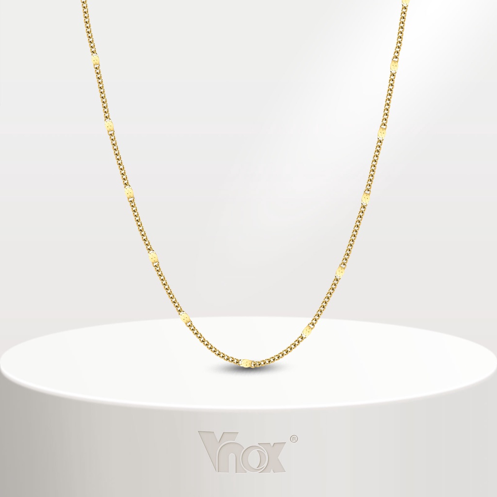 Vnox สร้อยคอโซ่ สเตนเลส 18K สีทอง เรียบง่าย เครื่องประดับ สําหรับผู้หญิง ของขวัญ