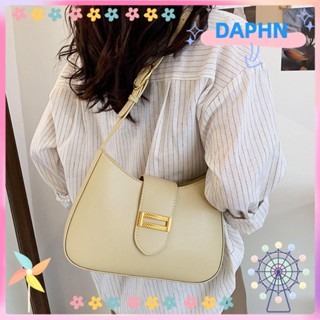 Daphs กระเป๋าสะพายไหล่ หนัง PU ทรงสี่เหลี่ยม สีพื้น สไตล์วินเทจ แฟชั่นคลาสสิก สําหรับสตรี