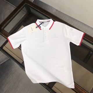 K2WA Moncler latest mens lapel simple M shirt Pearl cotton embroidered lapel short sleeve polo shirt