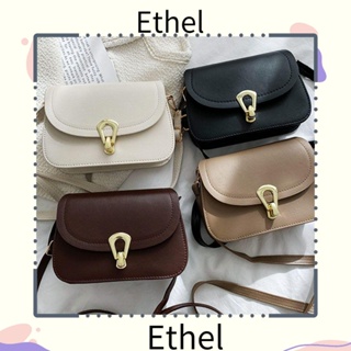 Ethel1 กระเป๋าสะพายไหล่ กระเป๋าถือ หนัง PU สีพื้น สําหรับสตรี