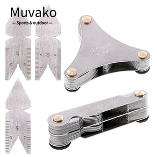 Muvako เกจวัดระยะเกลียว สเตนเลส 5 ชิ้น เกจวัดระยะร่อง 3 ชิ้น เมทริก และอเมริกา SAE 52 ชิ้น