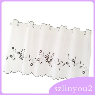 [szlinyou2] ผ้าม่านครึ่งตาไก่ ปักลาย 3 สี และ 6 ขนาด สําหรับห้องครัว คาเฟ่