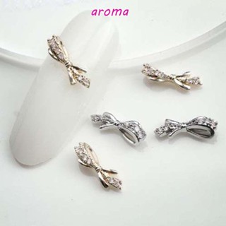 Aroma อุปกรณ์ตกแต่งเล็บ รูปหัวใจ โบว์ เพทาย การ์ตูนหมี หัวใจ สไตล์ญี่ปุ่น สําหรับตกแต่งเล็บ