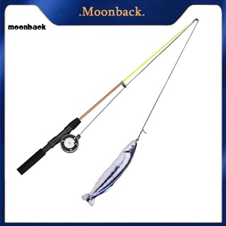 &lt;moonback&gt; ของเล่นคันเบ็ดตกปลา รูปปลา ยืดหดได้ สําหรับสัตว์เลี้ยง แมว