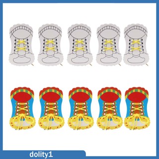 [Dolity1] เชือกผูกรองเท้า ของเล่นเสริมการเรียนรู้ สําหรับเด็กวัยหัดเดิน 10 ชิ้น