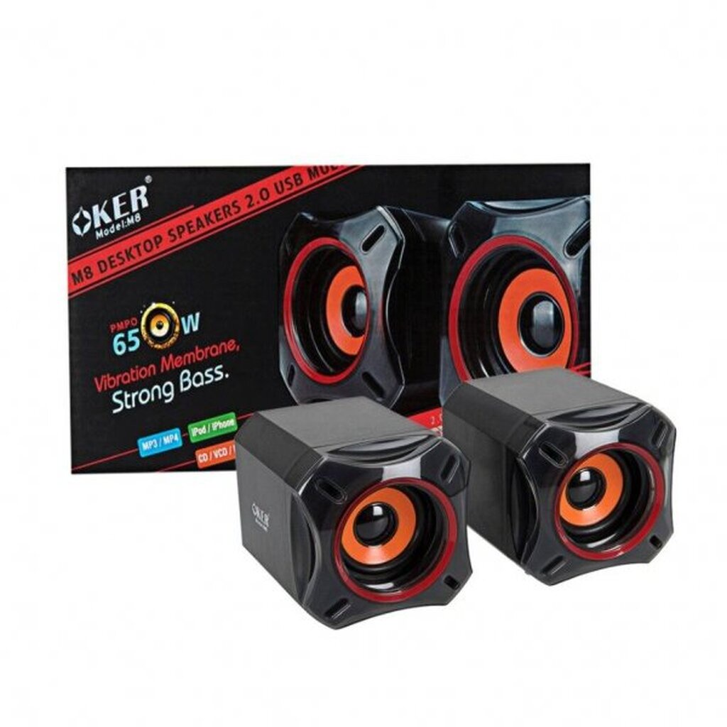 🛵มีส่งด่วน💨 OKER M8 BLACK MULTIMEDIA DESKTOP SPEAKER USB 2.0 รับประกัน 1ปี