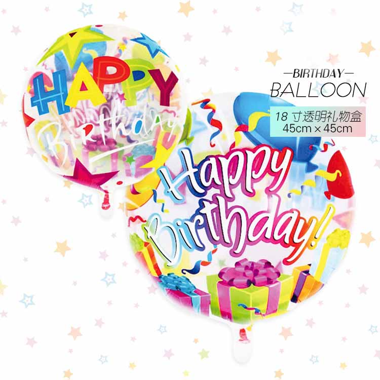 ลูกโป่งฟิล์มอลูมิเนียมโปร่งใสขนาด 18 นิ้วของขวัญวันเกิดที่มีความสุขดาวเค้กพิมพ์บอลลูนสําหรับงานเลี้ยงวันเกิด - รูปที่ 2