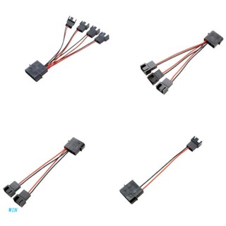 Win Molex สายเคเบิลแยกพัดลม 4Pin IDE เป็น 1/2/3/4 4Pin