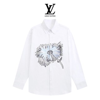 L&amp;v&amp; ใหม่ เสื้อเชิ้ตแขนยาว พิมพ์ลาย แฟชั่นฤดูร้อน