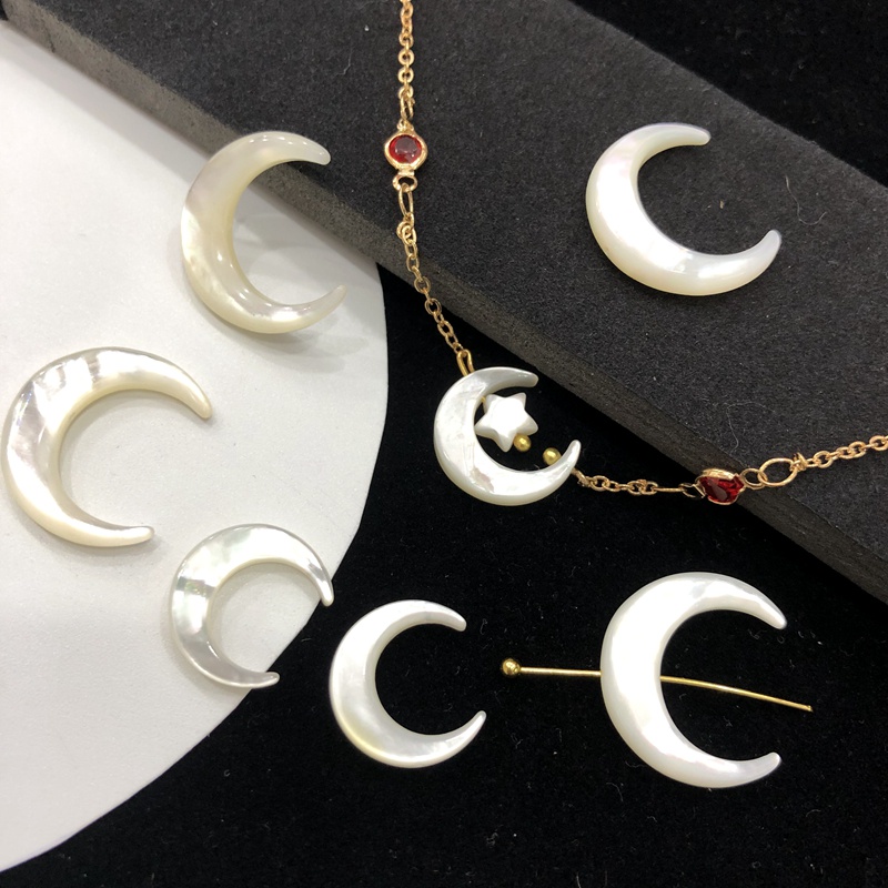 แฟชั่นธรรมชาติ Mother-of-Pearl Shell Crescent Moon/ Horn Shape หลวม Charm ลูกปัดสําหรับ DIY สร้อยคอ/สร้อยข้อมือ Handcraft เครื่องประดับวัสดุ y1765