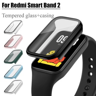 สําหรับ Redmi band 2 เคส PC แบบเต็ม + ฟิล์มนิรภัย เคสแข็ง พร้อมสายคล้อง สําหรับ Redmi smart band 2 เคส Redmi band2 อุปกรณ์ป้องกันหน้าจอ