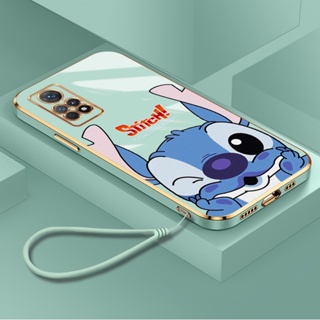 เคสโทรศัพท์มือถือ ซิลิโคนนิ่ม TPU ทรงสี่เหลี่ยม ลายการ์ตูน Stitch น่ารัก สําหรับ Xiaomi Redmi Note 11 Pro Plus Note 11 Pro Plus 5G Note 11S 4G