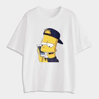 เสื้อยืด ผ้าฝ้าย 100% พิมพ์ลายกราฟฟิค Simpson Bart