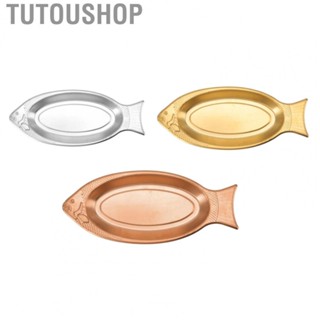 Tutoushop Serving Platter Fish Shaped Stainless Steel Extremely Thick Fish Platter Dish US