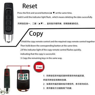Wenqia เครื่องส่งสัญญาณโคลนประตูโรงรถ ไร้สาย 433MHz 330MHz Rf 4 ปุ่มกด