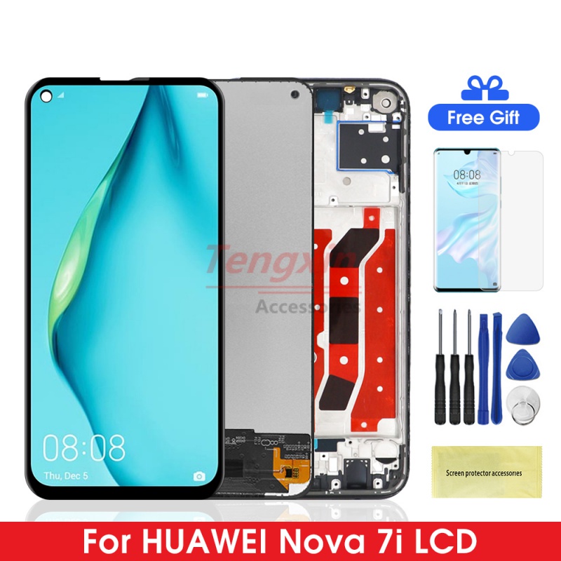 6.4 P40 Lite จอแสดงผล,สําหรับ Huawei nova 7i JNY-L22B JNY-L21A จอแสดงผล Lcd Touch Screen Digitizer พ