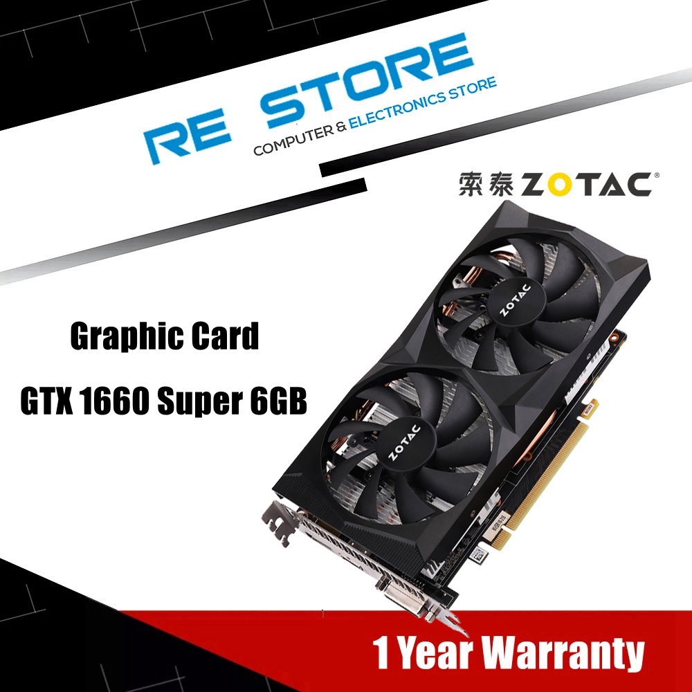 Zotac GTX 1660 Super การ์ดจอเกมมิ่ง 6GB GTX 1660 6G GPU NKCU