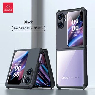 เคสโทรศัพท์มือถือ PC TPU แบบใส กันกระแทก สําหรับ OPPO Find N2 Flip Case XUNDD