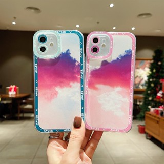 เคสป้องกันโทรศัพท์มือถือ ลายก้อนเมฆไล่โทนสี สําหรับ Apple iphone14 13 12Pro 7 8 14ProMax