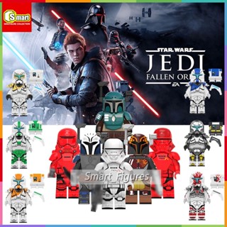 ของเล่นตัวต่อ ฟิกเกอร์ Star Wars ขนาดเล็ก สีฟ้า และสีขาว