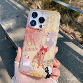 เคสโทรศัพท์มือถือ กันกระแทก ลาย Bambi น่ารัก สองด้าน สําหรับ iPhone 14promax 13mini 12 11pro x xr xsmax 7plus 8p