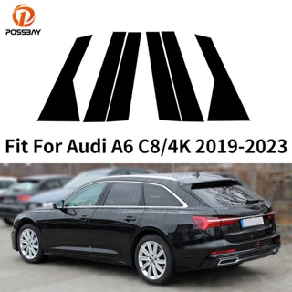 ขายดี สติกเกอร์ติดเสาประตู หน้าต่างรถยนต์ สําหรับ Audi A6 C8/4K 2019-2022 2023 B C 6 ชิ้น