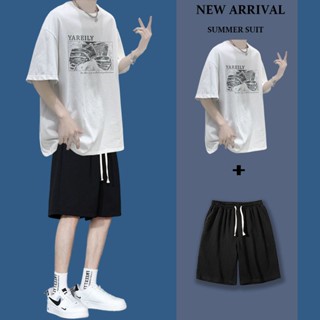 Hot Sale เสื้อยืดแขนสั้นสําหรับเด็ก + กางเกงขาสั้น, เสื้อยืดแขนสั้นลําลองบาง ๆ + กางเกงขาสั้น#2