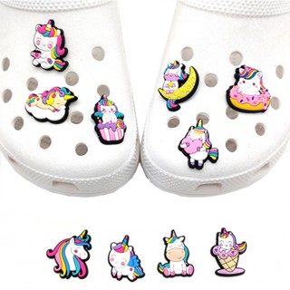 การ์ตูน My Little Pony Jibits สําหรับ Crocs ยูนิคอร์น อะนิเมะ Jibbits Charm Pin ม้า รองเท้า เสน่ห์ สายรุ้ง Jibitz Crocks ผู้ชาย รองเท้า อุปกรณ์เสริมตกแต่ง