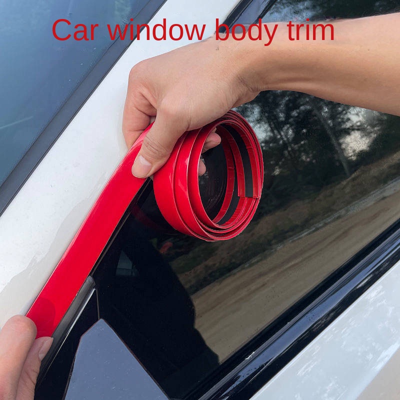 Car Decoration Chrome Red Sports Window Universal Plating Highlight Strip Body Anti-Collision Strip 