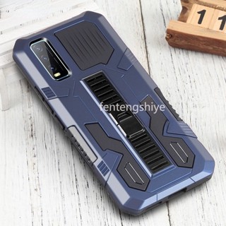 เคสโทรศัพท์มือถือ PC แข็ง ขอบ TPU นิ่ม กันกระแทก พับได้ในตัว สําหรับ Vivo Y20 2021 Y20s G Y20i Y12S Y12A Y91 Y91C Y95 Y91I