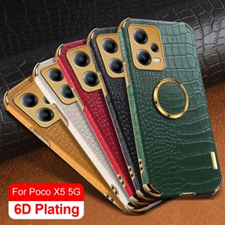 เคสโทรศัพท์มือถือหนัง 6D กันกระแทก พร้อมแหวนแม่เหล็ก สําหรับ Xiaomi Poco X5 5G PocoX5 PocoX5Pro Poko Little X5 X 5 Pro 5G