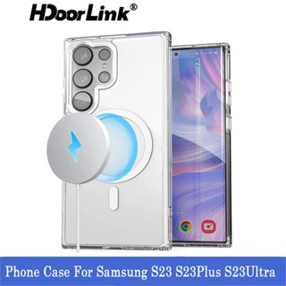 Hdoolink ใหม่ เคสโทรศัพท์มือถือแบบใส กันกระแทก มีแม่เหล็ก สําหรับ Samsung S23 S23Plus S23Ultra